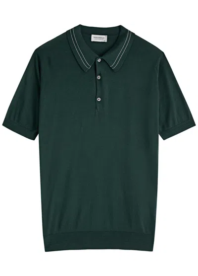 John Smedley Otis Knitted Cotton Polo Shirt In Dark Green