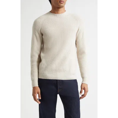 John Smedley Oxnard Cashmere & Extrafine Merino Wool Rib Sweater In Neutral