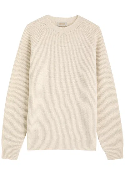 John Smedley Oxnard Ribbed Cashmere-blend Jumper In Beige