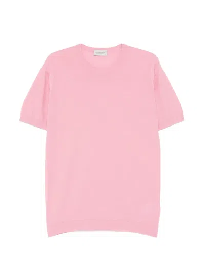 John Smedley Park Pique Ribbed T-shirt In Pink