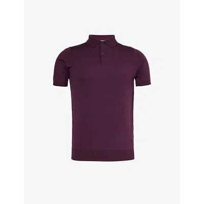 John Smedley Mens Fig Payton Short-sleeved Wool-knit Polo Shirt