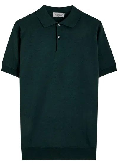 John Smedley Payton Wool Polo Shirt In Black