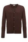 John Smedley V-neck Cardigan Long Sleeves In Brown