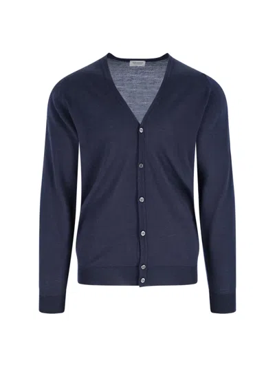 John Smedley Petworth Cardigan In Blue