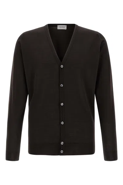 John Smedley Cardigan V-neckline Long Sleeves In Black