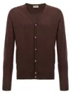 John Smedley V-neck Cardigan Long Sleeves In Brown