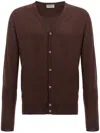John Smedley V-neck Cardigan Long Sleeves In Brown