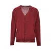 John Smedley Long-sleeved Cardigan Sweater In Red