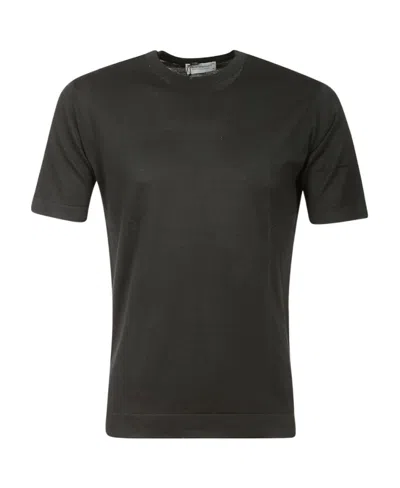 John Smedley Plain Cotton T-shirt In Black