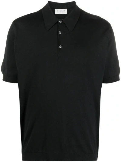 John Smedley Short-sleeve Polo Shirt In Black