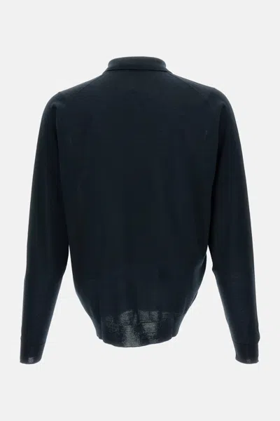 John Smedley Polo A Maniche Lunghe. In Black