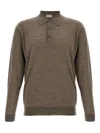 John Smedley Polo-neck Cuffed-sleeve Sweater In Brown
