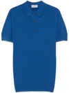 John Smedley Navy Short-sleeve Cotton Adrian Shirt