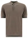 John Smedley Polo Collared Shirt Short Sleeves In Brown