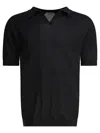 John Smedley Ribbed V-neck Polo Shirts