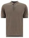 John Smedley Polo Collared Shirt Short Sleeves In Brown