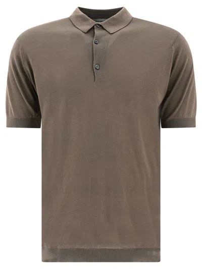 John Smedley Polo Shirts Brown