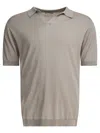 John Smedley Noah V-neck Polo T-shirt In Grey
