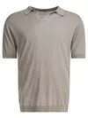 John Smedley Noah V-neck Polo T-shirt In Grey