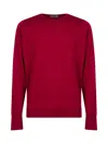 John Smedley Extra Fine Merino Wool Jumper In Red