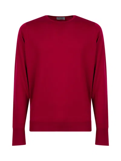JOHN SMEDLEY RED ROUND NECK SWEATER