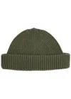 John Smedley Ribbed Cashmere-blend Beanie In Dark Green
