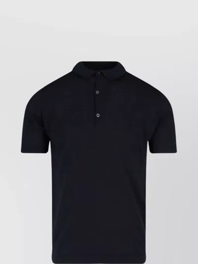 John Smedley Ribbed Collar Short Sleeves