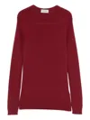 John Smedley Ribbed Sweater In Red