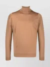 John Smedley Ribbed Turtleneck Wool Sweater With Straight Hem
