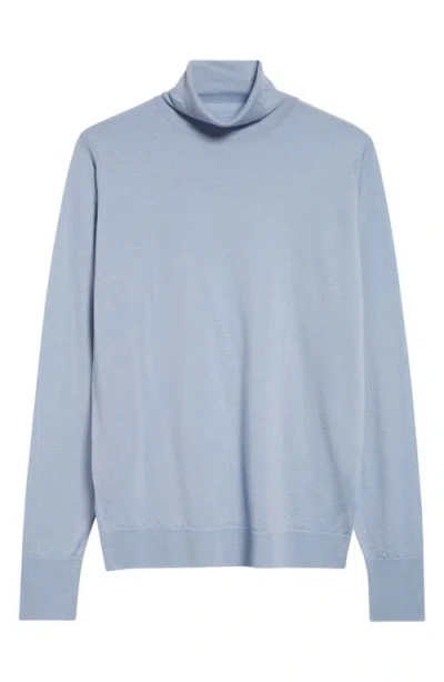 John Smedley Richard Turtleneck Merino Wool Sweater In Blue Haze