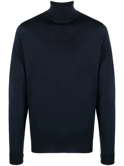 John Smedley Cherwell Extra Fine Merino Wool Roll Neck Jumper In Animal Print
