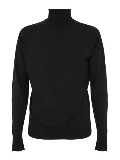 John Smedley Richards Long Sleeves Crew Neck Pullover In Black