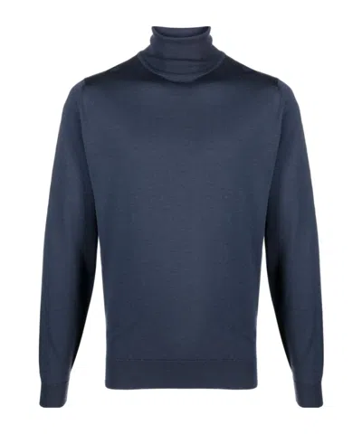 John Smedley Roll-neck Merino Jumper In Black