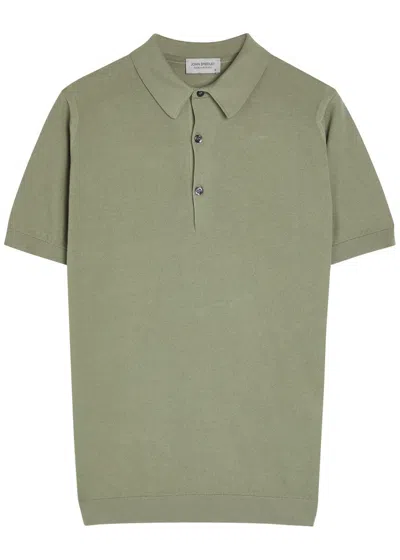 John Smedley Roth Fine-knit Cotton Polo Shirt In Green