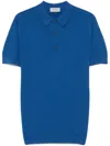 John Smedley Navy Short-sleeve Cotton Adrian Shirt In Blue
