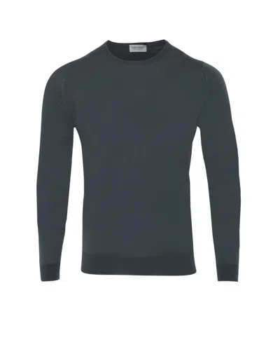 John Smedley Round-collar Slim Wool Pullover In Blue