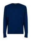 John Smedley Soft Lightweight Knit Sweater With Round Neck In Blue
