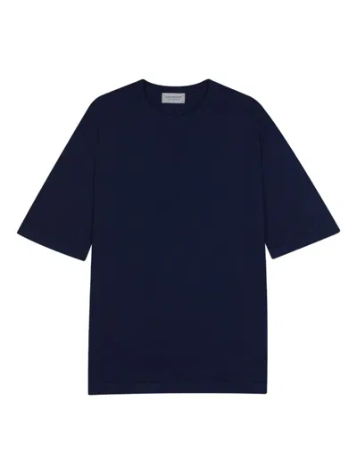 John Smedley Round-neck Short-sleeve T-shirt In Blue