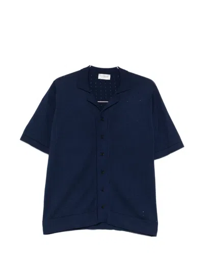 John Smedley Rowarth Short-sleeve Shirt In Blue