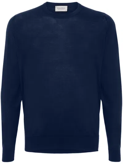 John Smedley Rowland Cotton Jumper In Blue