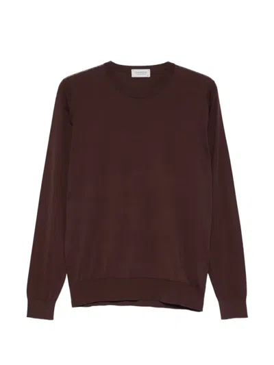 John Smedley Rowland Crew-neck T-shirt In Brown
