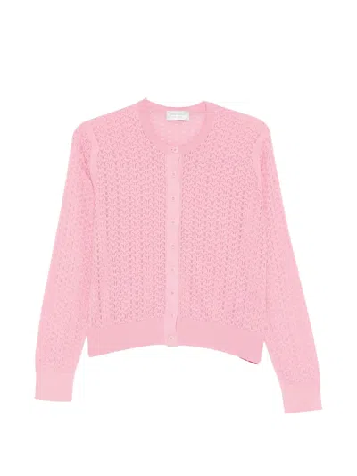 John Smedley Roxburgh Pointelle-knit Cardigan In Pink