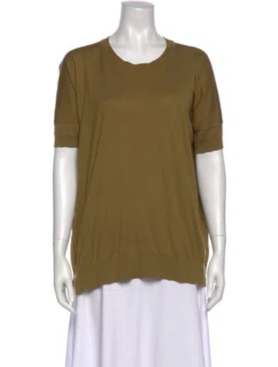 Pre-owned John Smedley Scoop Neck Short Sleeve T-shirt In Green