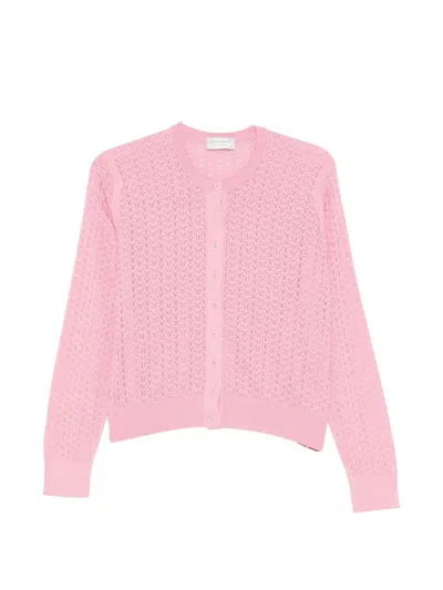 John Smedley Sea Island Cotton Cardigan In Pink