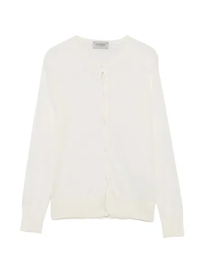 John Smedley Sea Island Cotton Cardigan In White