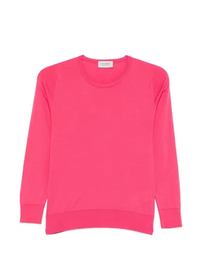 John Smedley Sea Island Cotton Sweater In Pink