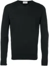John Smedley Merino Wool V-neck Long Sleeve Sweater In Black