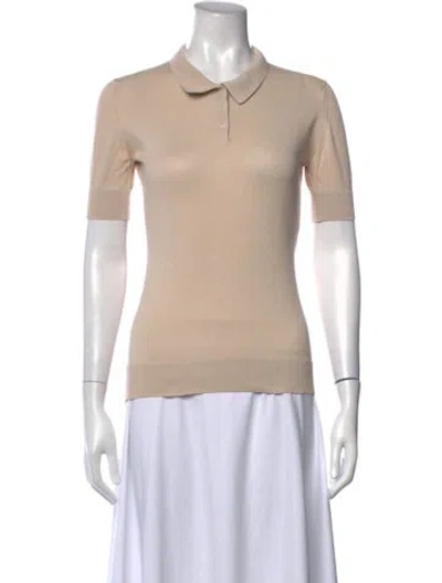 Pre-owned John Smedley Short Sleeve Polo In Neutrals