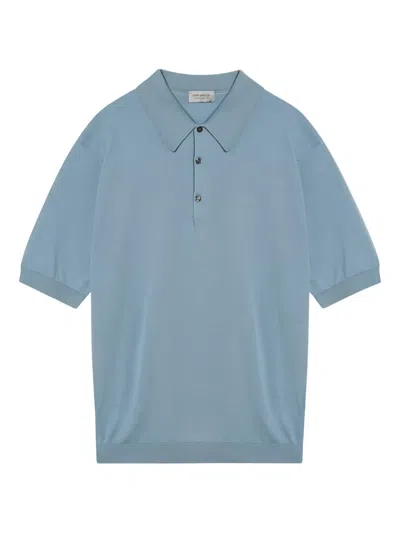 John Smedley Short-sleeve Polo Shirt In Blue