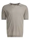 John Smedley Noah V-neck Polo T-shirt In Brown